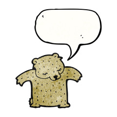 cartoon bear with speech bubble