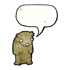 funny cartoon bear with speech bubble