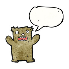 funny cartoon bear with speech bubble