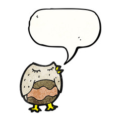 cartoon owl with speech bubble