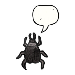 cartoon beetle with speech bubble
