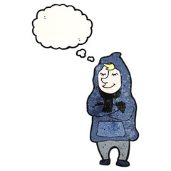 cartoon man in winter clothes