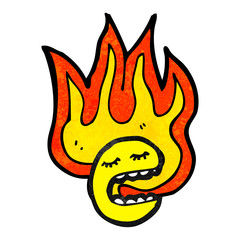 flaming emoticon face cartoon