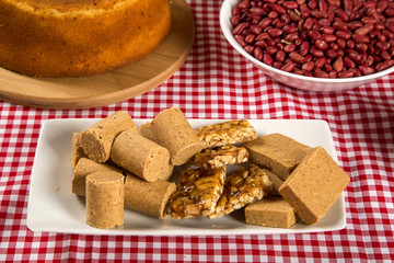 Table of brazilian food to festa junina