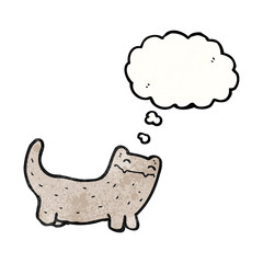 cartoon cat with thought bubble