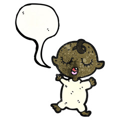 cartoon baby with speech bubble