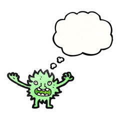 cartoon furry green monster