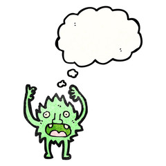 cartoon furry green monster