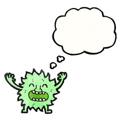 cartoon furry green monster