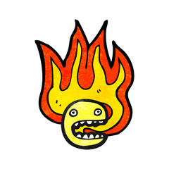 flaming face symbol cartoon