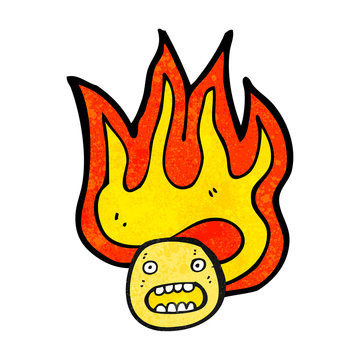 flaming face symbol cartoon