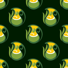 Seamless pattern of olive oil in jugs