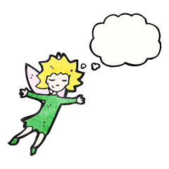 cartoon flying fairy girl