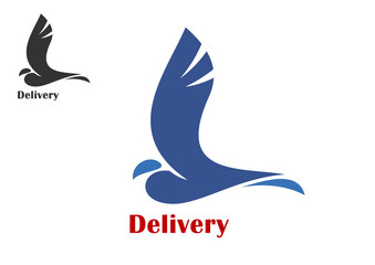 Fast delivery symbol with flying bird