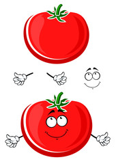 Cartoon ripe juicy red tomato vegetable