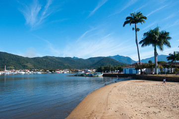 Beach in colonial city of Paraty, Rio de Janeiro, Brazil