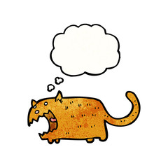 cartoon angry cat with thought bubble