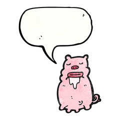 gross pig cartoon