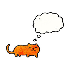 cartoon cat with thought bubble