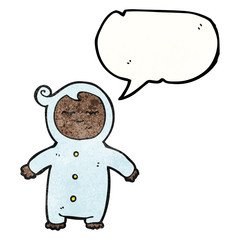 cartoon infant with speech bubble