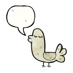 cartoon bird with speech bubble