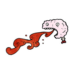 gross squirting brain cartoon