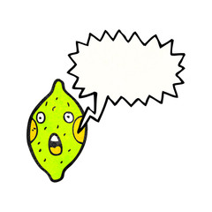cartoon lime with speech bubble