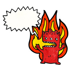 flaming little devil cartoon