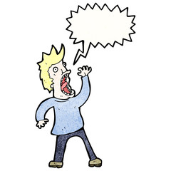 cartoon terrified man