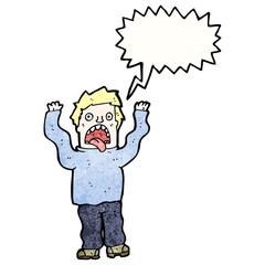 cartoon terrified man