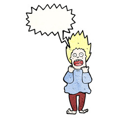 cartoon terrified man