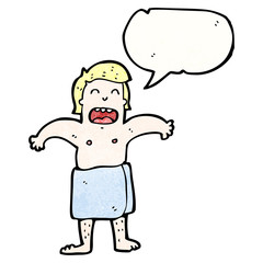 cartoon man in towel