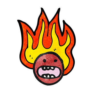 cartoon flaming emoticon face