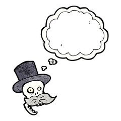 cartoon skull in top hat
