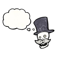 cartoon skull in top hat