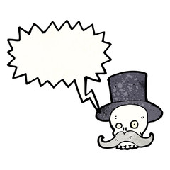 cartoon skull with mustache