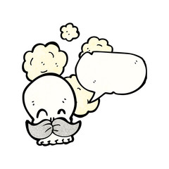 cartoon skull with mustache