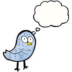 cartoon bird with thought bubble