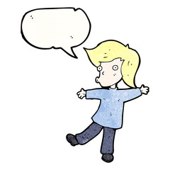 cartoon blond person balancing