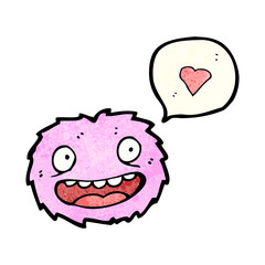 little pink furry monster cartoon