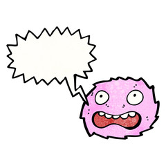 little pink furry monster cartoon