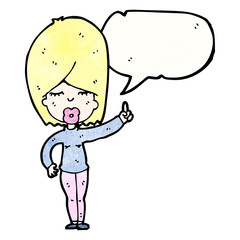 cartoon blond woman talking