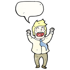 cartoon excited office man