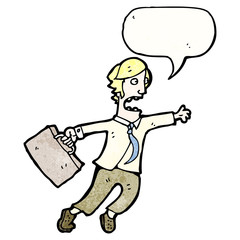 Fototapeta premium cartoon rushing businessman
