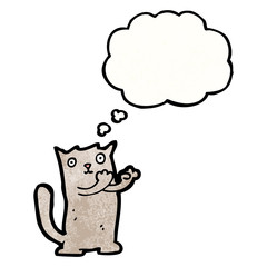 cartoon cat with thought bubble
