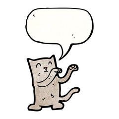 Obraz premium cartoon cat with speech bubble