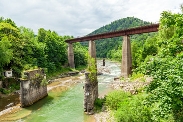 Fototapeta premium Railway bridge over the river