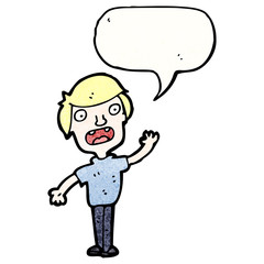 cartoon boy with speech bubble