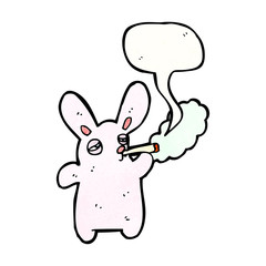 rabbit smoking cigarette cartoon