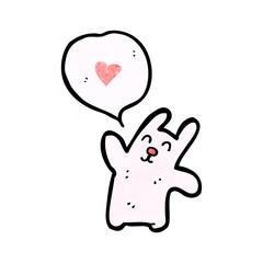 cartoon rabbit with love heart